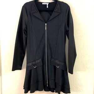 Dzhavael Couture Lightweight Dress Jacket Large Gray Black Gothic Grunge Biker